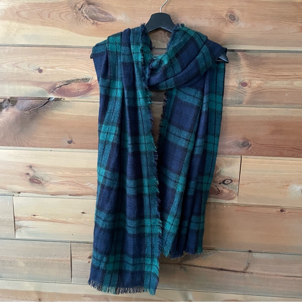 Blanket Scarf - Navy & Green